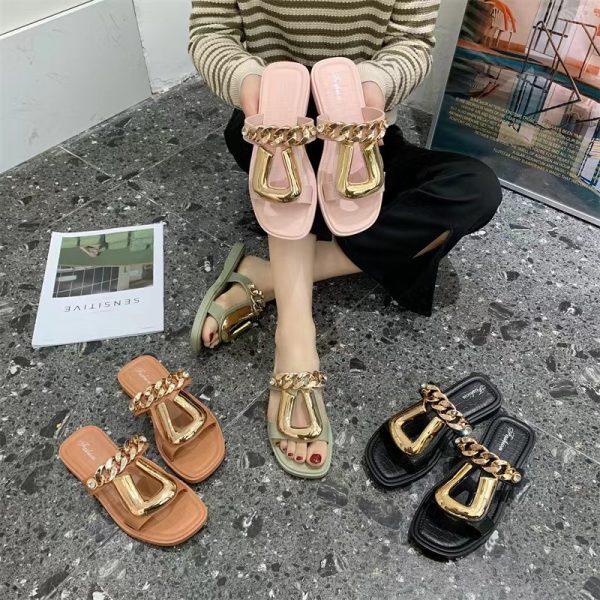 2022 new style personality chain U on slippers wholesale - Image 4