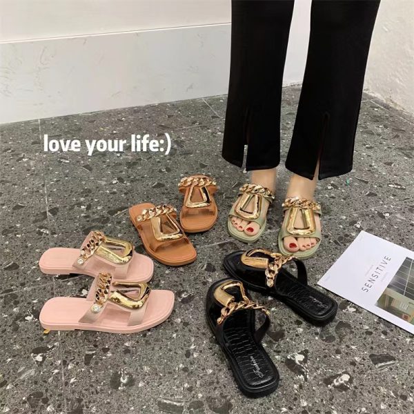 2022 new style personality chain U on slippers wholesale - Image 2